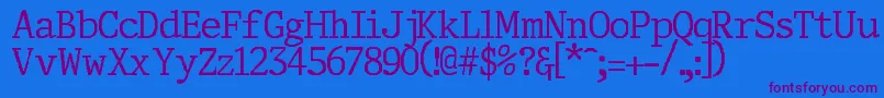 Corporal Font – Purple Fonts on Blue Background