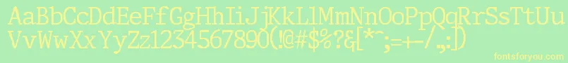 Corporal Font – Yellow Fonts on Green Background