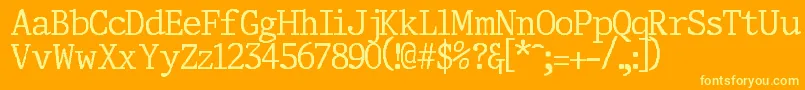 Corporal Font – Yellow Fonts on Orange Background