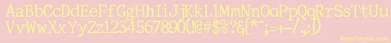 Corporal Font – Yellow Fonts on Pink Background