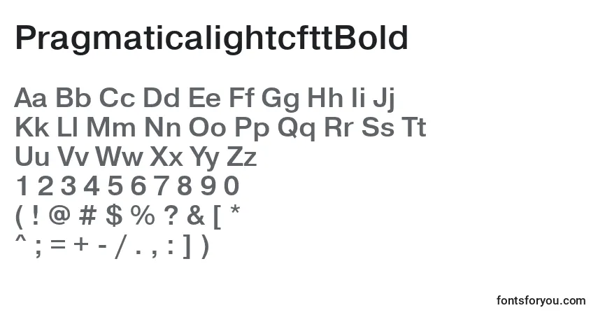 Fuente PragmaticalightcfttBold - alfabeto, números, caracteres especiales