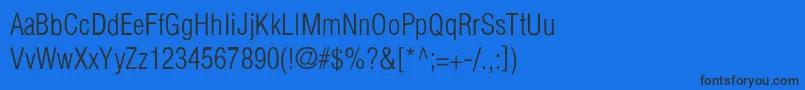 HelveticaCondensedLightLight-Schriftart – Schwarze Schriften auf blauem Hintergrund