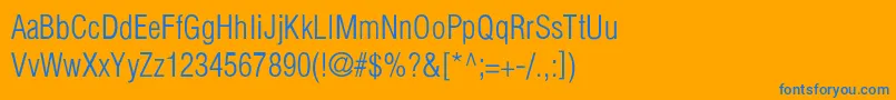 フォントHelveticaCondensedLightLight – オレンジの背景に青い文字