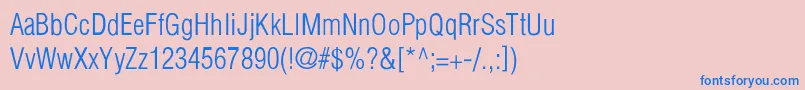 フォントHelveticaCondensedLightLight – ピンクの背景に青い文字