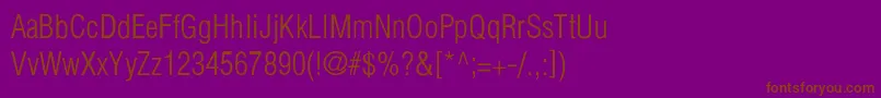 HelveticaCondensedLightLight Font – Brown Fonts on Purple Background