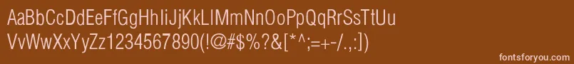 HelveticaCondensedLightLight Font – Pink Fonts on Brown Background