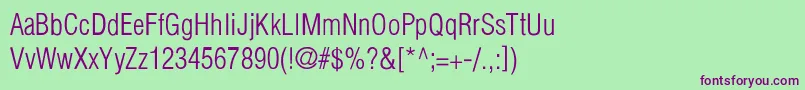HelveticaCondensedLightLight Font – Purple Fonts on Green Background