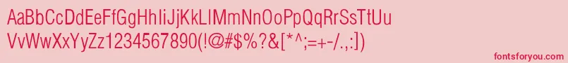 HelveticaCondensedLightLight Font – Red Fonts on Pink Background