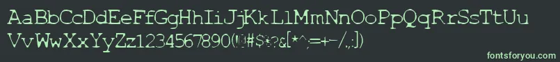 Шрифт Thinbaby – зелёные шрифты на чёрном фоне