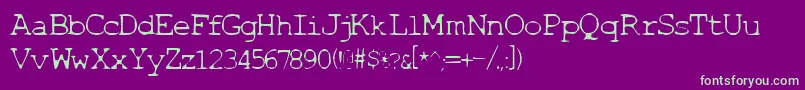 Шрифт Thinbaby – зелёные шрифты на фиолетовом фоне