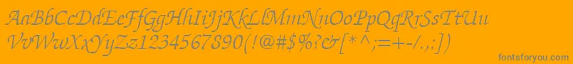 ItcZapfChanceryLtLightItalic-Schriftart – Graue Schriften auf orangefarbenem Hintergrund