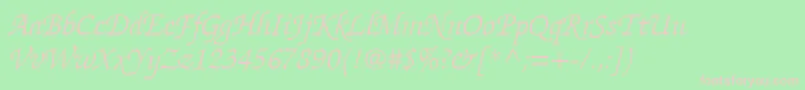 ItcZapfChanceryLtLightItalic Font – Pink Fonts on Green Background