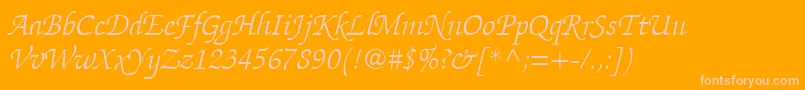 ItcZapfChanceryLtLightItalic Font – Pink Fonts on Orange Background