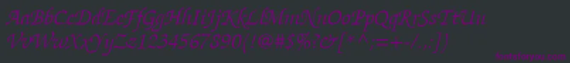 ItcZapfChanceryLtLightItalic Font – Purple Fonts on Black Background