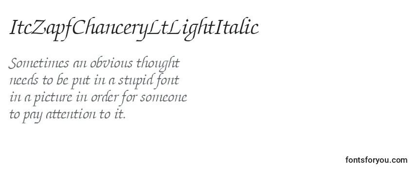 ItcZapfChanceryLtLightItalic Font