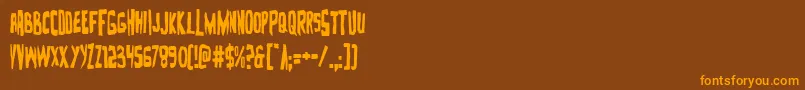 Weitere Informationen zur Zakensteincond-Schriftart Zakensteincond-Schriftart – Orangefarbene Schriften auf braunem Hintergrund
