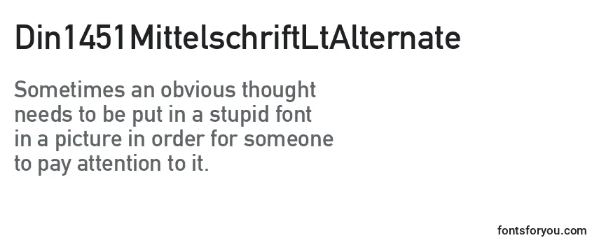 Review of the Din1451MittelschriftLtAlternate Font