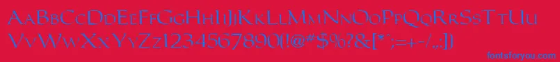 ImperialRegular Font – Blue Fonts on Red Background
