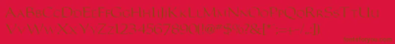 ImperialRegular-Schriftart – Braune Schriften auf rotem Hintergrund