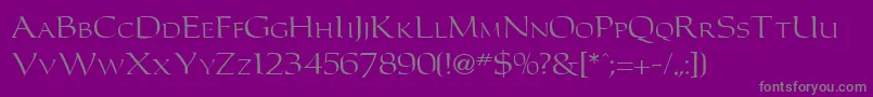 Czcionka ImperialRegular – szare czcionki na fioletowym tle