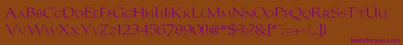 ImperialRegular Font – Purple Fonts on Brown Background