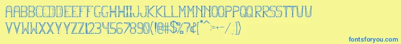 フォントHbmFlexurePersonalUseOnly – 青い文字が黄色の背景にあります。