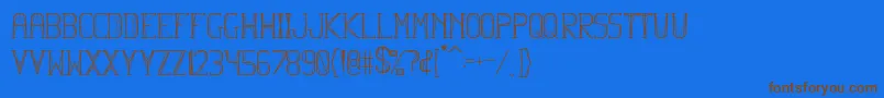 フォントHbmFlexurePersonalUseOnly – 茶色の文字が青い背景にあります。