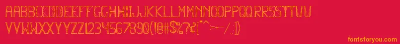 HbmFlexurePersonalUseOnly-Schriftart – Orangefarbene Schriften auf rotem Hintergrund