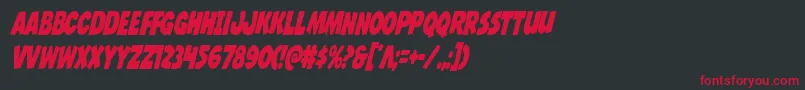 Jcandlestickextracond Font – Red Fonts on Black Background