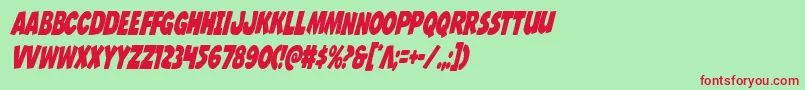 Jcandlestickextracond Font – Red Fonts on Green Background