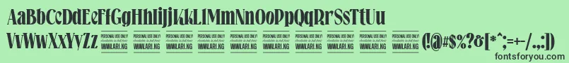 Falkinserifboldpersonal Font – Black Fonts on Green Background