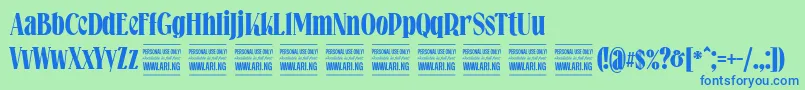 Falkinserifboldpersonal Font – Blue Fonts on Green Background