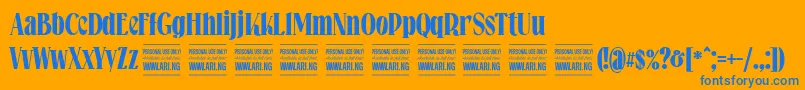 Falkinserifboldpersonal Font – Blue Fonts on Orange Background