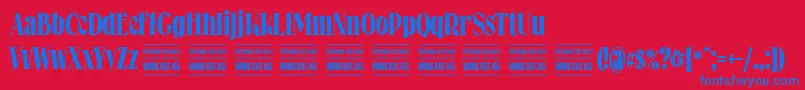 Falkinserifboldpersonal Font – Blue Fonts on Red Background