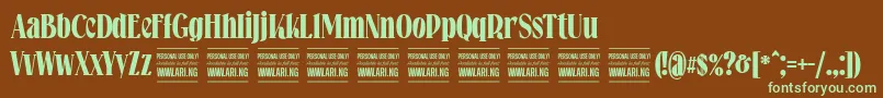 Falkinserifboldpersonal Font – Green Fonts on Brown Background