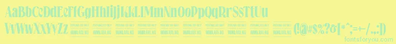 Falkinserifboldpersonal Font – Green Fonts on Yellow Background