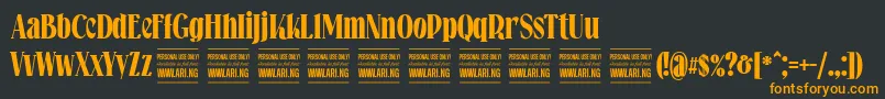 Falkinserifboldpersonal Font – Orange Fonts on Black Background