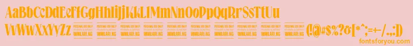 Falkinserifboldpersonal Font – Orange Fonts on Pink Background