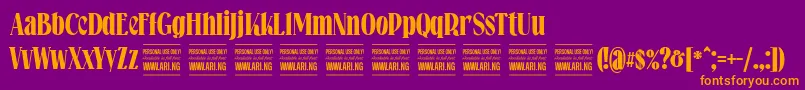 Falkinserifboldpersonal Font – Orange Fonts on Purple Background