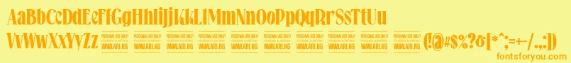 Falkinserifboldpersonal Font – Orange Fonts on Yellow Background