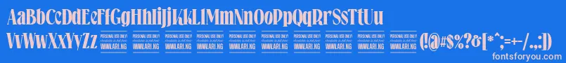 Falkinserifboldpersonal Font – Pink Fonts on Blue Background