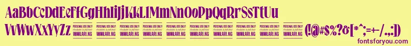 Falkinserifboldpersonal Font – Purple Fonts on Yellow Background