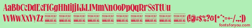 Falkinserifboldpersonal Font – Red Fonts on Green Background