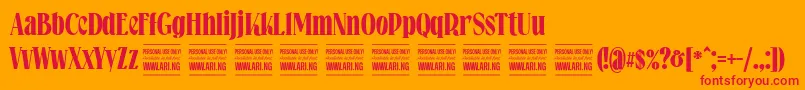 Falkinserifboldpersonal Font – Red Fonts on Orange Background