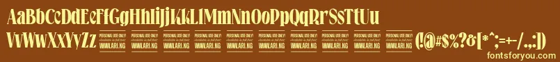 Falkinserifboldpersonal Font – Yellow Fonts on Brown Background