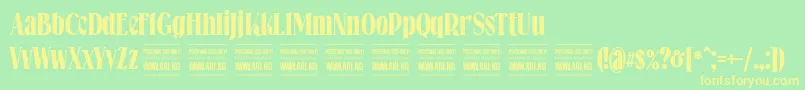 Falkinserifboldpersonal Font – Yellow Fonts on Green Background