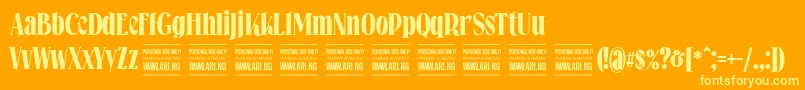 Falkinserifboldpersonal Font – Yellow Fonts on Orange Background