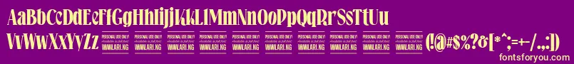 Falkinserifboldpersonal Font – Yellow Fonts on Purple Background