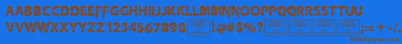 KnifefightballetRegular Font – Brown Fonts on Blue Background