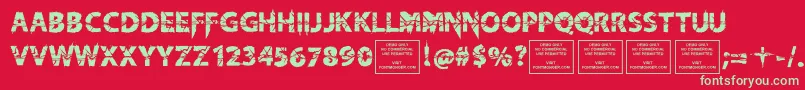 KnifefightballetRegular Font – Green Fonts on Red Background